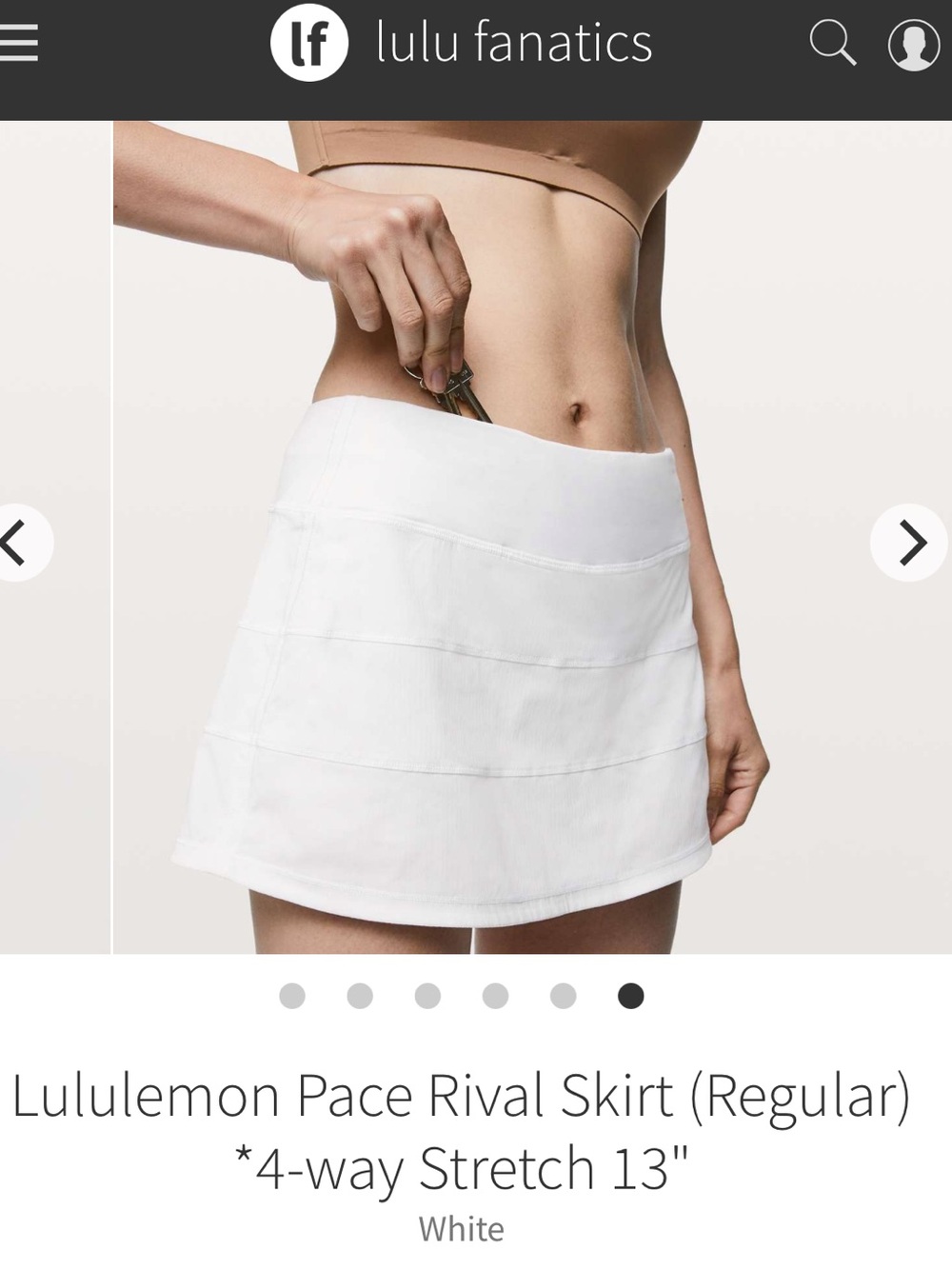 Lululemon Pace Rival Skirt (Regular) *4-way Stretch 13" Size 14